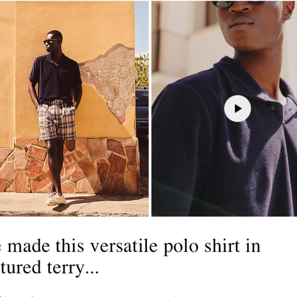 J.Crew Navy Terry Cloth Polo Shirt – Men’s Medium – Retro Resort Style - Picture 7 of 7